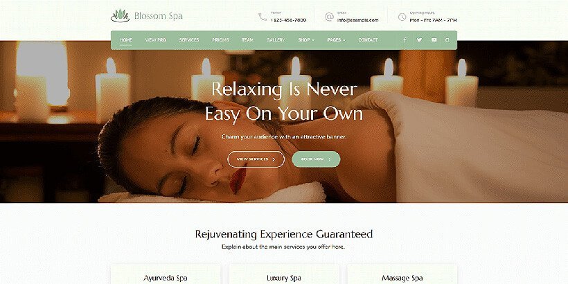 blossomspa free beauty wordpress themes