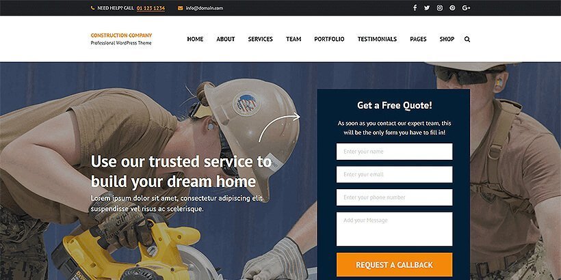 construction-free-wordpress-theme