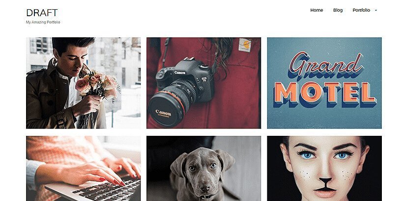 draft free portfolio wordpress themes