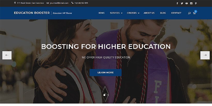 education booster free education wordpress themes