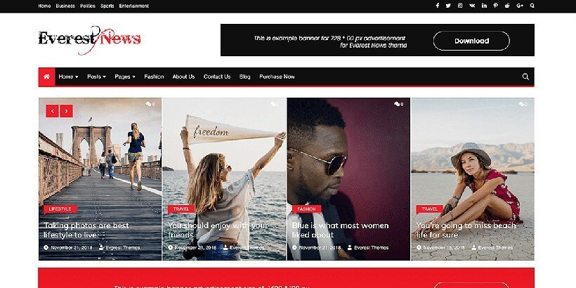 everest news free magazine wordpress themes