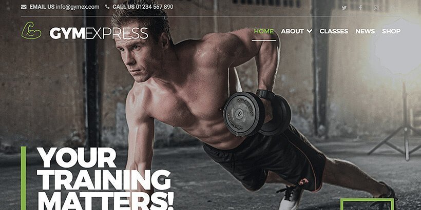 gymexpress free fitness wordpress themes