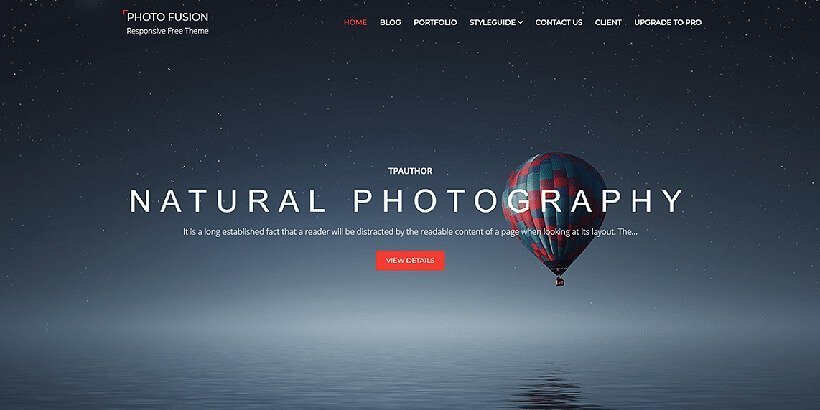 photofusion free photography wordpress themes