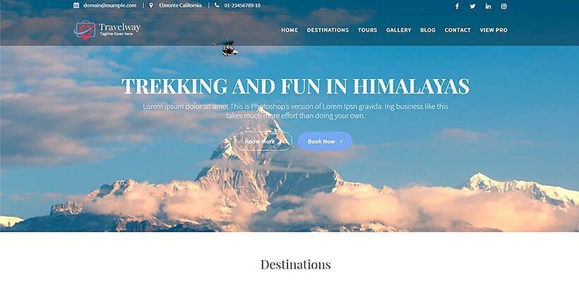 travelway free wordpress travel themes