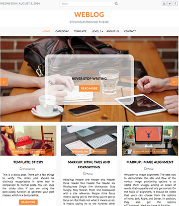 Weblog - Masonry style WordPress Theme, Free, Beautiful and Flexible